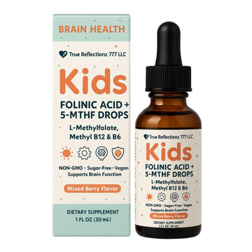 Folinic Acid Drops Kids 800 mcg + L-Methylfolate + B12 +P5P B6 Gentle Methylation Great Taste, Magnesium Glycinate, Vitamin D3 & C Folate Support for Brain,Focus, Mood & Cellular Health 5-MTHF Drops True reflectionz buy supplements canada