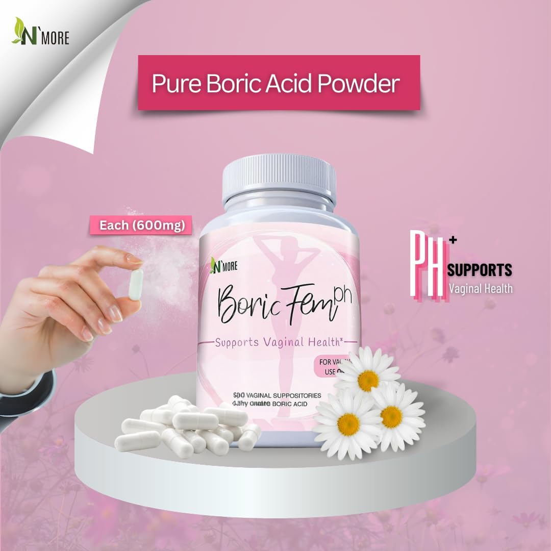 N'More Boric Acid Vaginal Suppositories- 100% Pure - Made in USA- Boricfem Vaginal Health Supplement- 30 Servings (Pack of 1) N'More buy supplements canada