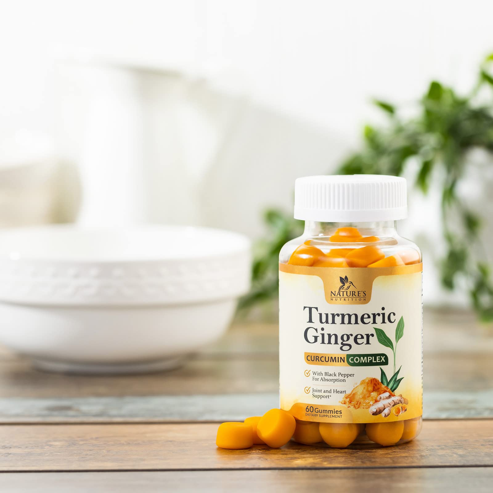 Turmeric Ginger Gummies - Vegan Turmeric Curcumin Gummy with 95% Curcuminoids Nature's Nutrition buy supplements canada