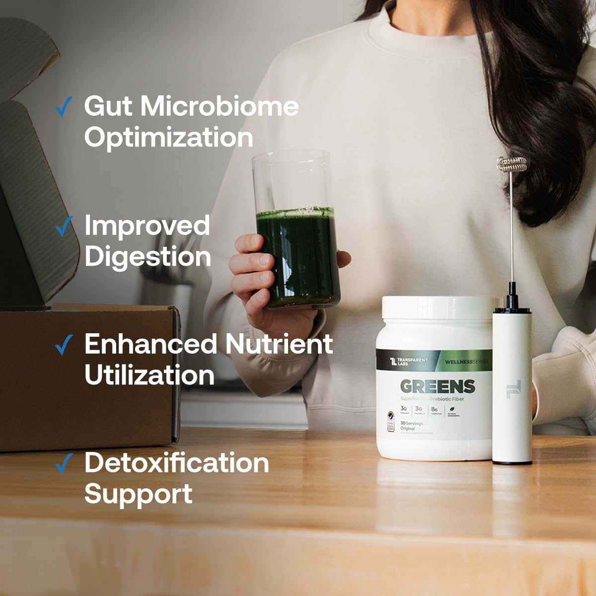 Transparent Labs Prebiotic Greens - Superfood Powder & Antioxidants Supplement with Organic Spirulina, Chloerra, Acacia, & Green Banana Powder - 30 Servings, Unflavored Transparent Labs buy supplements canada