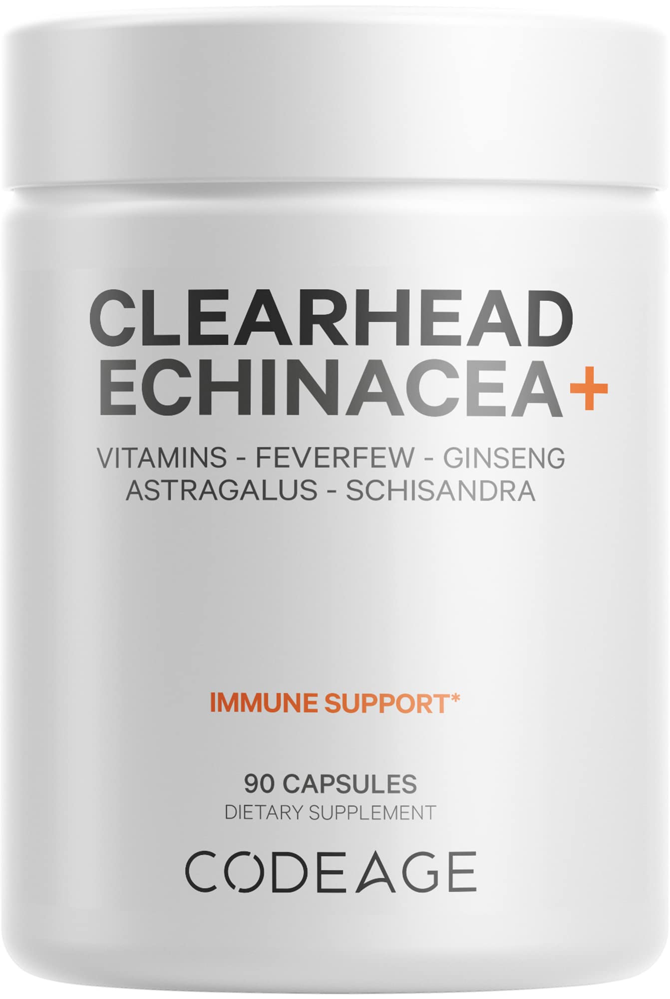 Codeage Clearhead Echinacea+ Supplement - Echinacea, Schisandra, Feverfew, Coptis, American Ginseng, Astragalus, Garlic, Probiotics, Vitamins C & D3, Zinc, Selenium - Clear Head Vitamin - 90 Capsules Codeage buy supplements canada