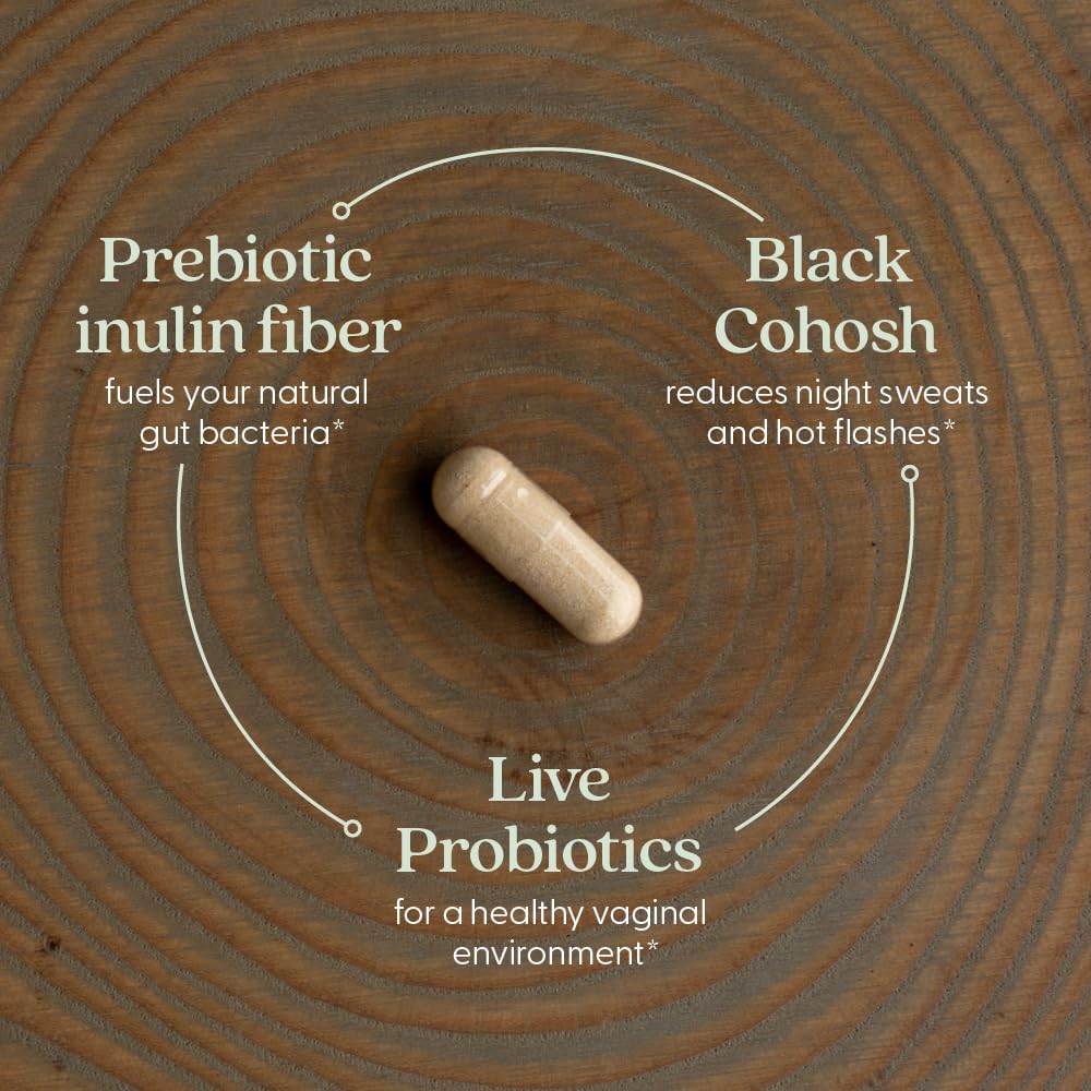 New Chapter All-Flora Probiotic Menopause Balance, Ultra-Concentrated Probiotics for Women with Black Cohosh for Menopause Hot Flashes, 100% Vegan, 30 Vegan Capsules New Chapter buy supplements canada