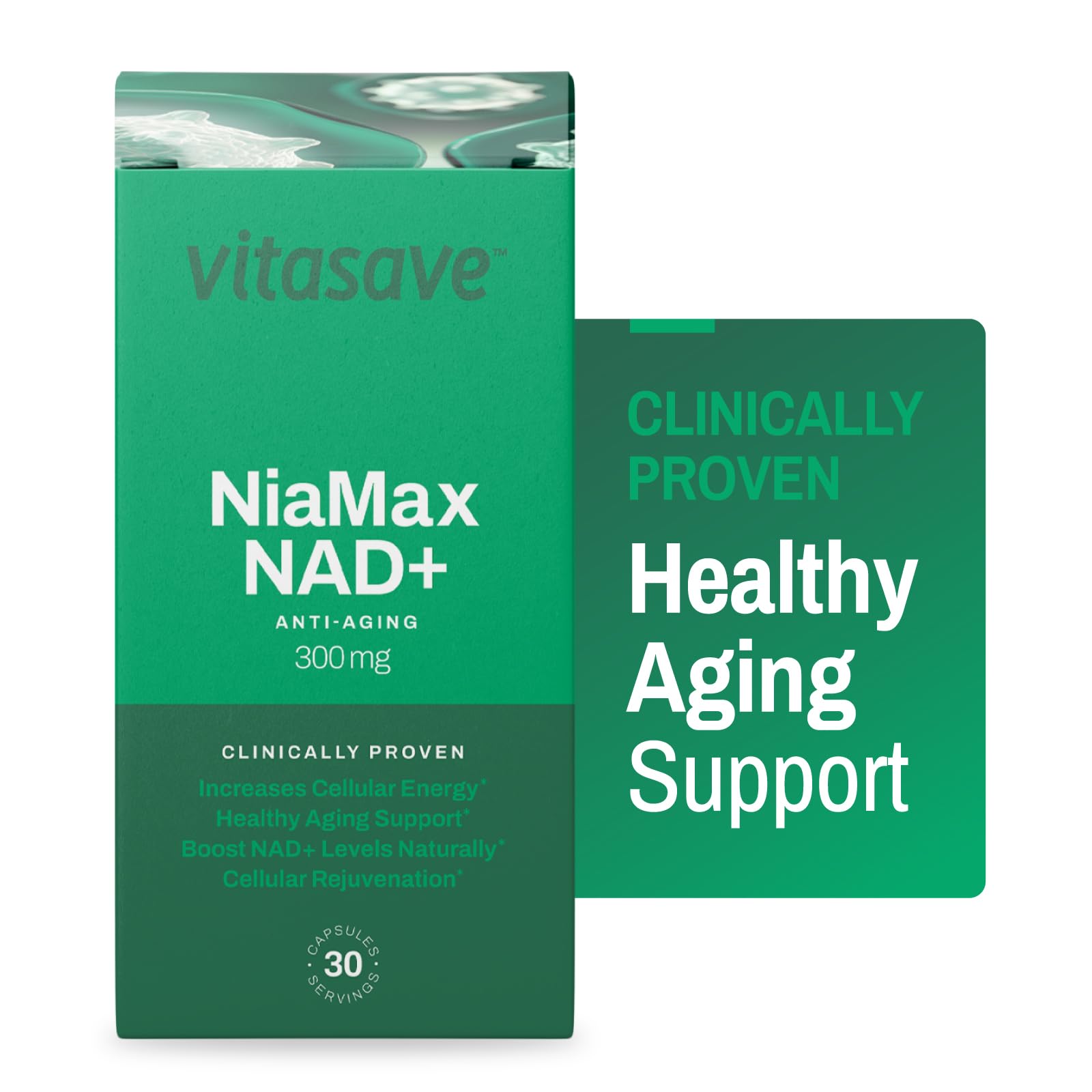 Vitasave NiaMax NAD+ Supplement – 300mg Niacinamide Riboside per Capsule – High-Potency NAD+ Precursor for Energy, Healthy Aging & Metabolic Function – Vegan, Non-GMO, Gluten-Free (30 Capsules) Vitasave buy supplements canada
