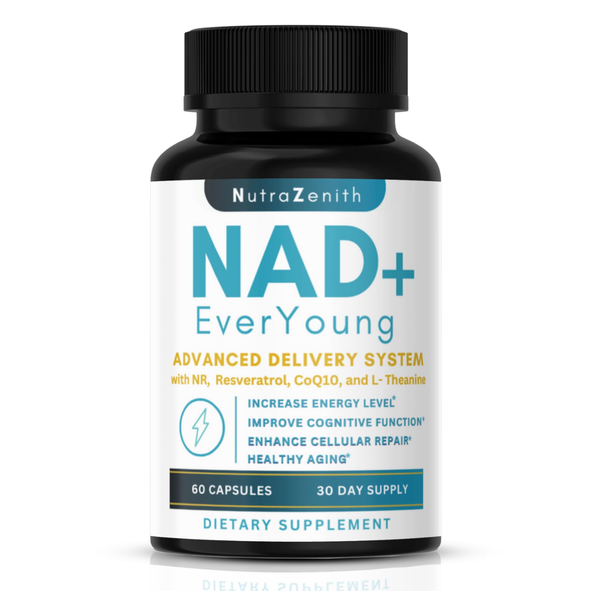 NAD+ Supplement with Nicotinamide Riboside (NMN Alternative), CoQ10 & Resveratrol – 60 Capsules for Healthy Aging Support, Energy Boost & Cognitive Function Enhancement – Cellular Renewal & Vitality Arazo Nutrition buy supplements canada