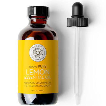 Lemon Essential Oil, 4 fl oz - 100% Pure & Undiluted Lemon Oil for Diffuser and DIY - Natural Deodorizer Pure Body Naturals buy supplements canada