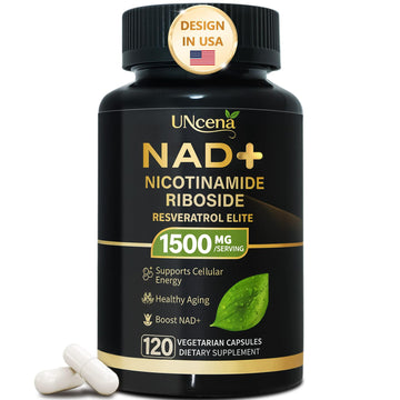 UNcena NAD Supplement 1500mg - Liposomal NAD+ Nicotinamide Riboside with Resveratrol, NAD Plus Boosting - Support Cellular Health, Stamina & Healthy Aging for Women & Men- 120 Capsules UNcena buy supplements canada