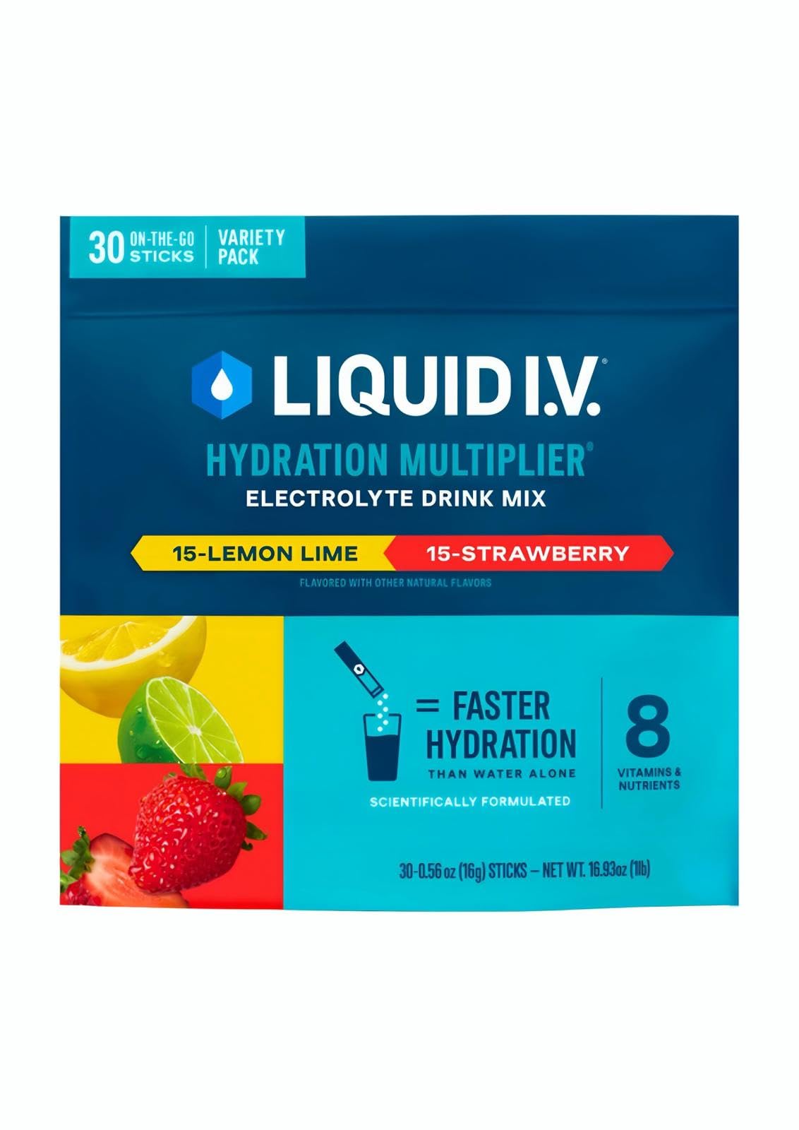 Liquid I.V. Hydration Multiplier Electrolyte Drink Mix, Variety, 0.56 Oz, 30 Ct Liquid I.V. buy supplements canada