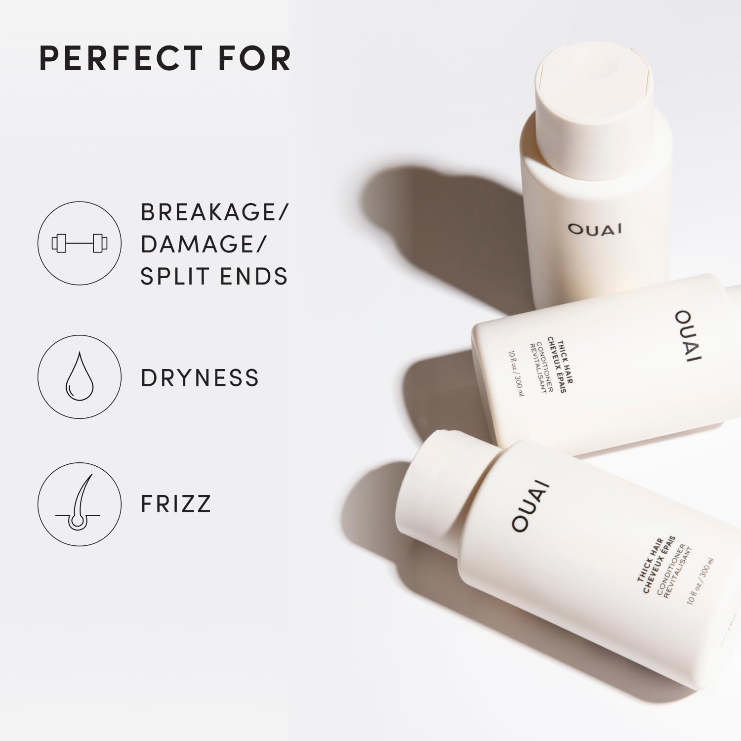 OUAI Thick Hair Conditioner Refill - Moisturizing Conditioner for Dry, Frizzy Hair - Keratin, Marshmallow Root, Shea Butter and Avocado Oil - Paraben, Phthalate & Sulfate Free (32 Oz) OUAI buy supplements canada