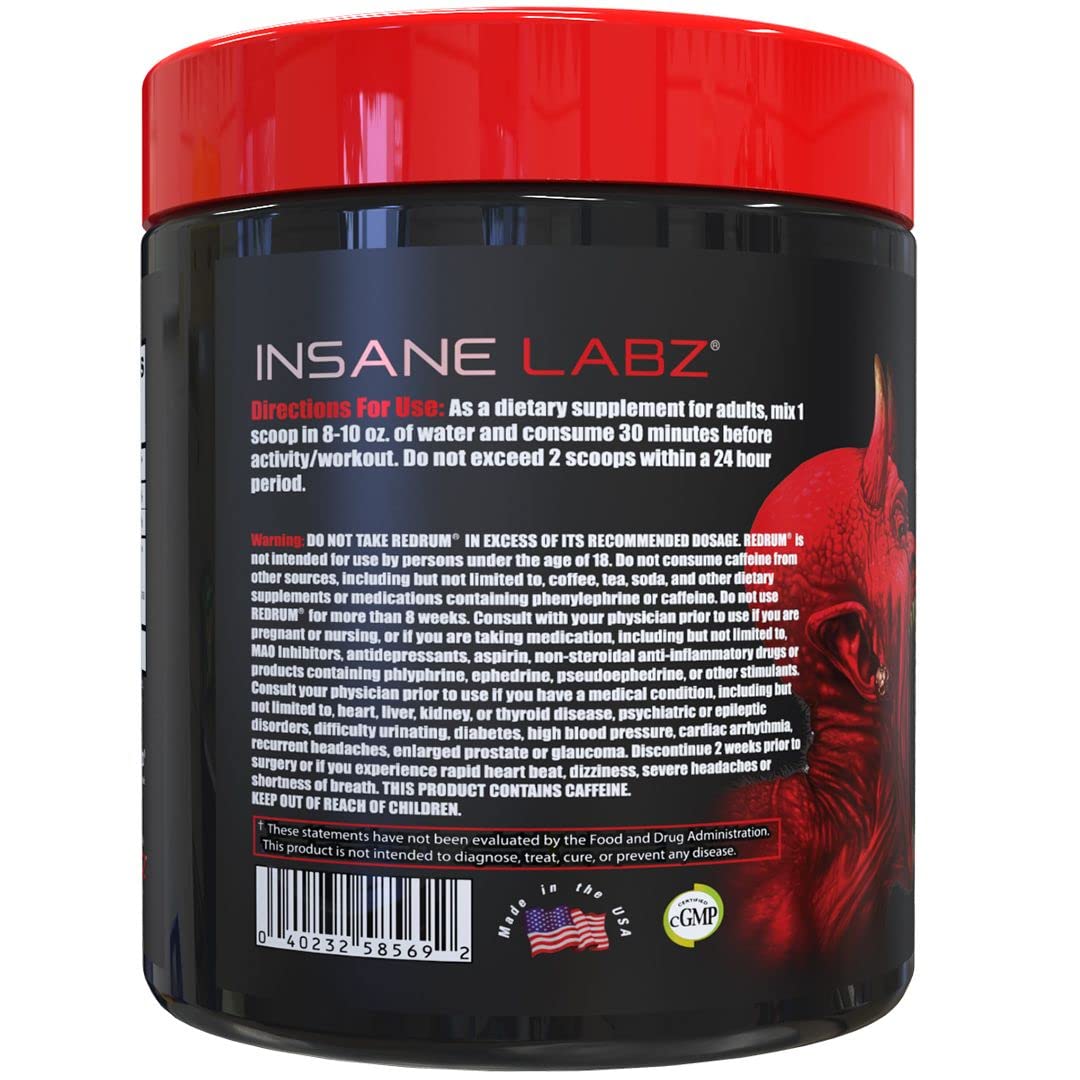 Insane Labz Redrum High Stim Pre Workout NO Booster Powder, Loaded with Beta Alanine Insane Labz buy supplements canada