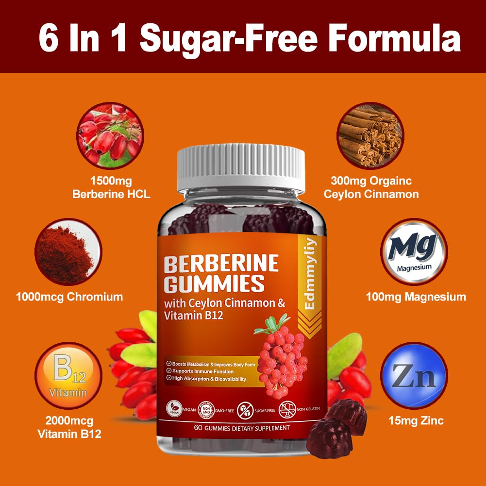 Berberine Gummies 1600mg with Ceylon Cinnamon Sugar Free High Potency Berberine Edmmyliy buy supplements canada