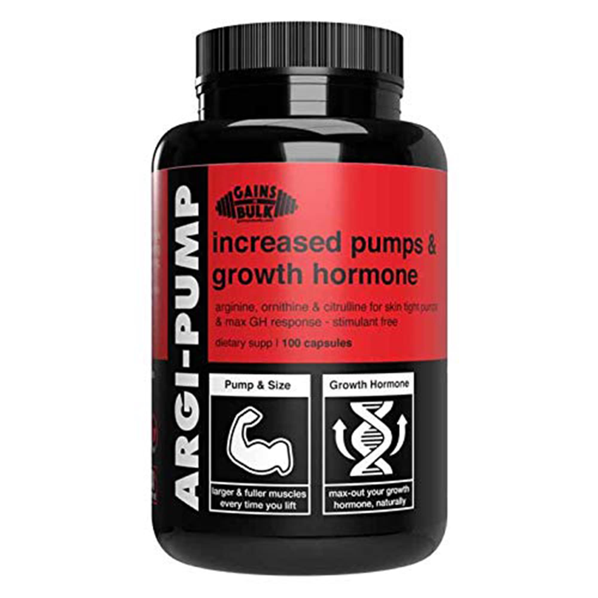 Gains in Bulk, Argi Pump, L-Arginine Nitric Oxide Booster with L-Citrulline and L-Ornithine GAINS IN BULK GAINSINBULK.COM buy supplements canada