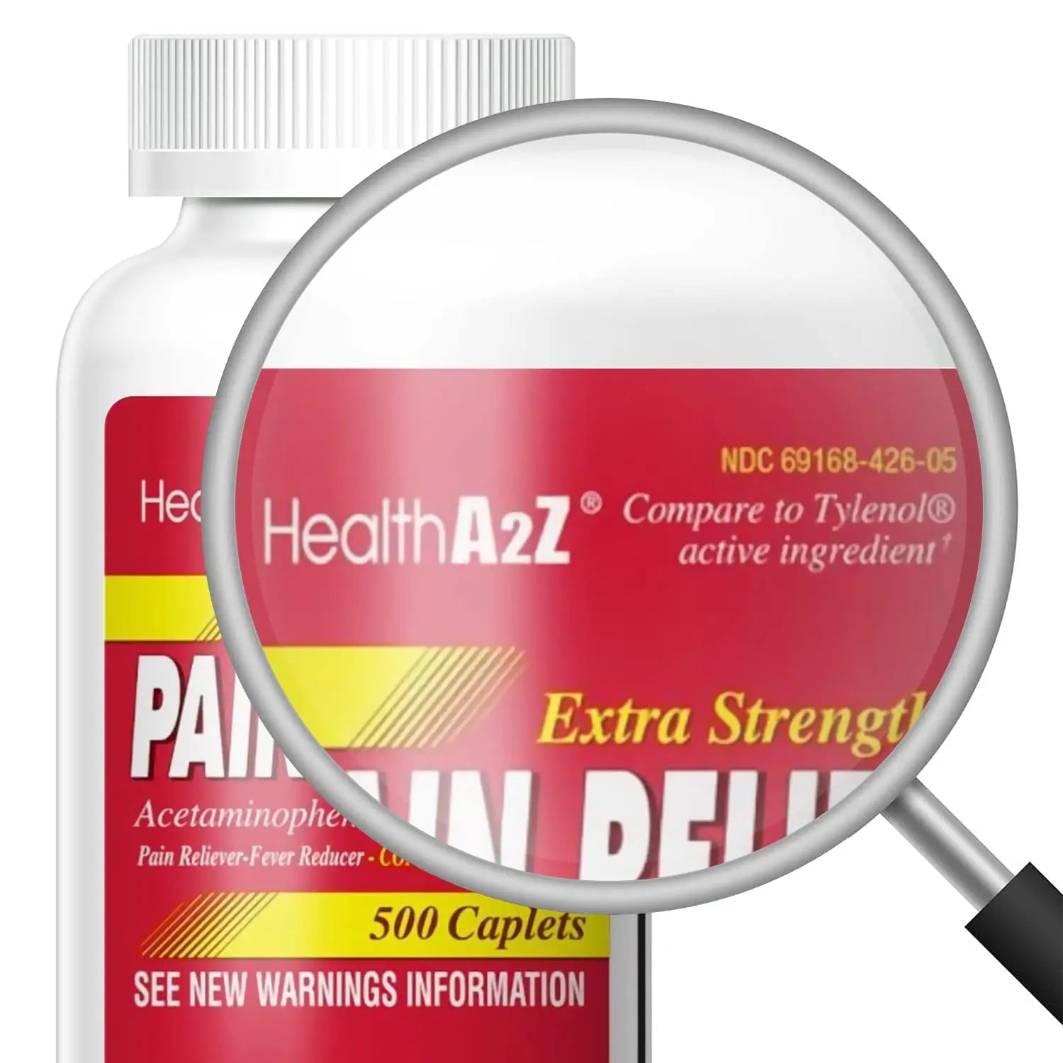 HealthA2Z® Extra Strength Pain Relief | Acetaminophen 500mg | Contains No Aspirin | Fever Reducer | Pain Reliever (500 Count (Pack of 1)) HealthA2Z buy supplements canada