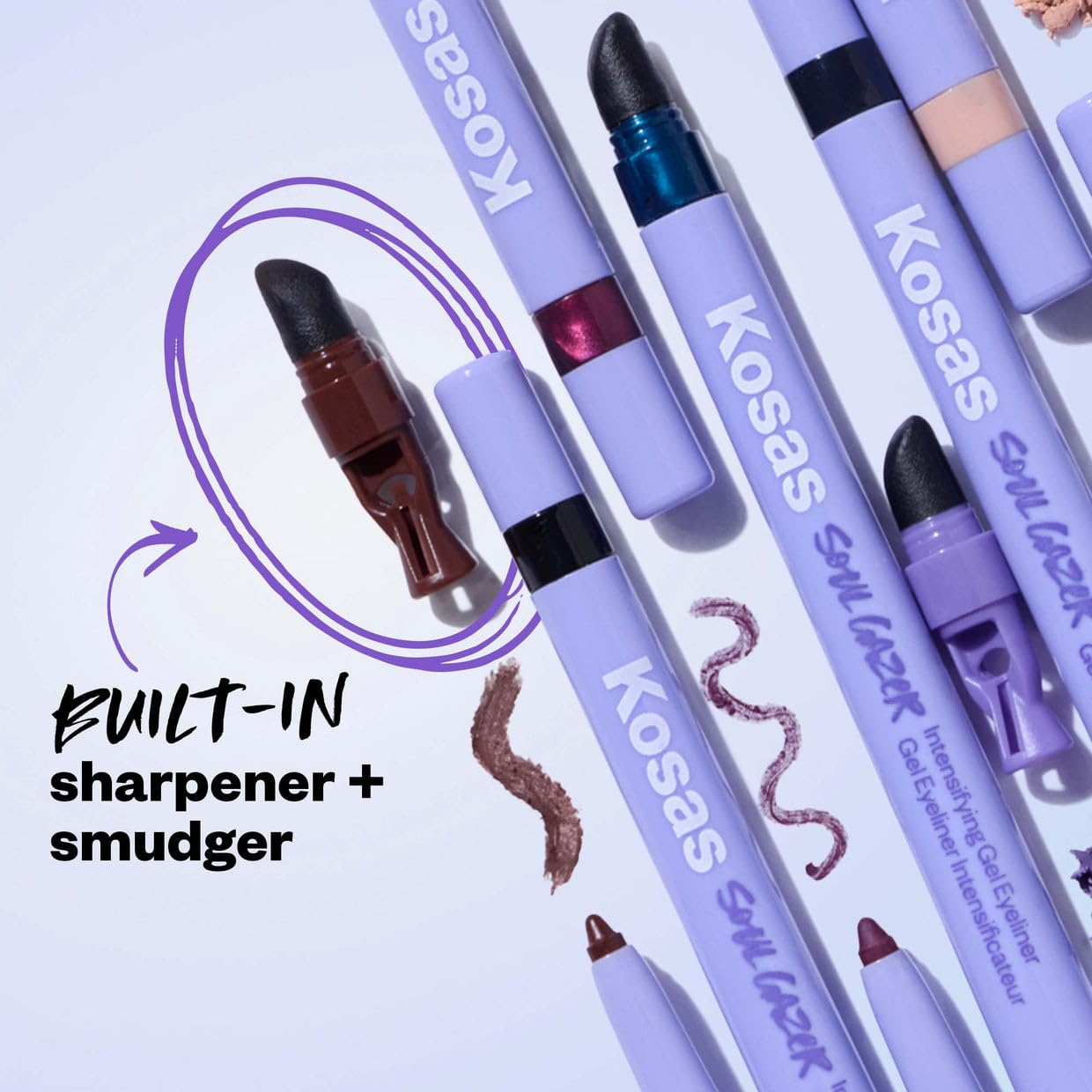 Kosas Soulgazer Gel Eyeliner (Enigma) - Waterproof, Smudge-Proof Pen with Hyaluronic Acid - Retractable Eyeliner Pencil with Sharpener & Smudger, Long-Lasting - Blackened Blue Satin Kosas buy supplements canada