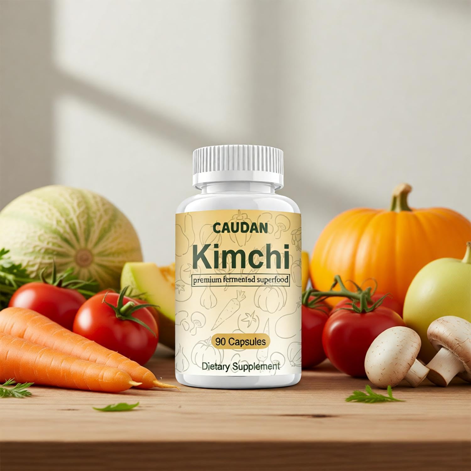 CAUDAN Kimchi Capsules, Kimchi Supplement, Probiotics & Enzymes Supports Gut & Digestive Health, Taste Well, Fermented Superfood for Antioxidant Support, 90 Vegan Capsules CAUDAN buy supplements canada