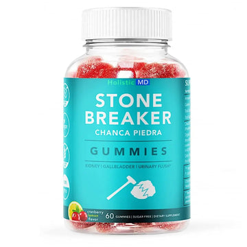 Holistic MD Stone Breaker Chanca Piedra 1,500mg Gummies Kidney Stones Cleanse Gallbladder Formula | Plus Cranberry Extract Might Help Urinary Tract Flush Impurities | Fast Absorption Sugar Free 60ct Holistic MD buy supplements canada