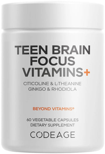 Codeage Teen Brain Focus Vitamins+ Citicoline Cognizin, L-Theanine, Ginkgo, Rhodiola, Lavender, Magnesium, Vitamin B6, B12, Folate Codeage buy supplements canada