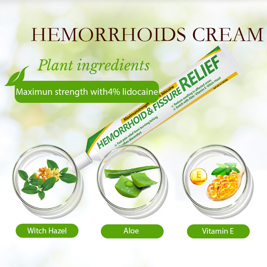 CainNeks Hemorrhoid & Fissure Relief Ointment 20g– 4% Lidocaine Maximum Strength Hemorrhoid Cream, Fast Itching Burning Swelling Relief, Herbs Fast Acting Ingredients. 0.7 oz. CainNeks buy supplements canada