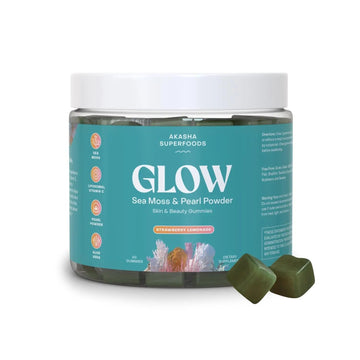 Akasha Superfoods Sea Moss Glow Gummies, Hair, Skin & Nails Vitamins with Seamoss, Pearl Powder, Vitamin E, Aloe Vera, Liposomal Vitamin C Akasha Superfoods buy supplements canada