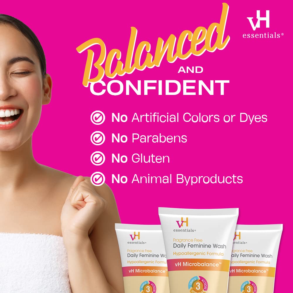vH essentials Daily Feminine Wash - Fragrance Free, Hypoallergenic with Tea Tree Oil vH essentials buy supplements canada