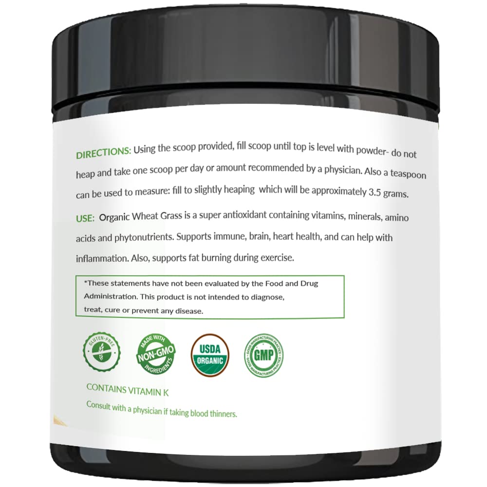 Wheatgrass Powder - USDA Certified Organic Wheat Grass Powder That Is Rich In Essential Amino Acids, Chlorophyll, Antioxidants, Fatty Acids, Minerals & Vitamins - US Grown - Vegan & Non-GMO Superfoods Nautical Elements buy supplements canada