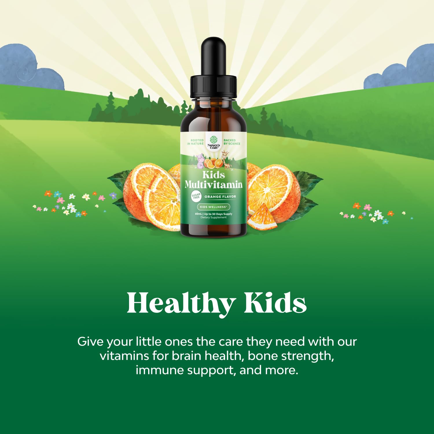 Bundle of Kids DHA Omega 3 Gummies - Fatty Acids Omega 3 6 9 for Brain Immune Strength Vision Focus Support and Liquid Multivitamin for Kids Immunity Support Natures Craft buy supplements canada