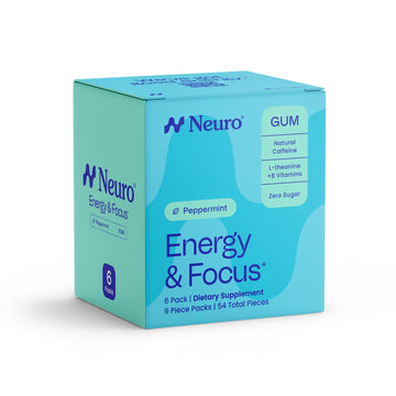 Neuro Energy & Focus Gum - 40mg Natural Caffeine Gum & Nootropic Energy Supplement with L-Theanine & B Vitamins - Sugar Free, Vegan - Peppermint, 54ct Neuro buy supplements canada