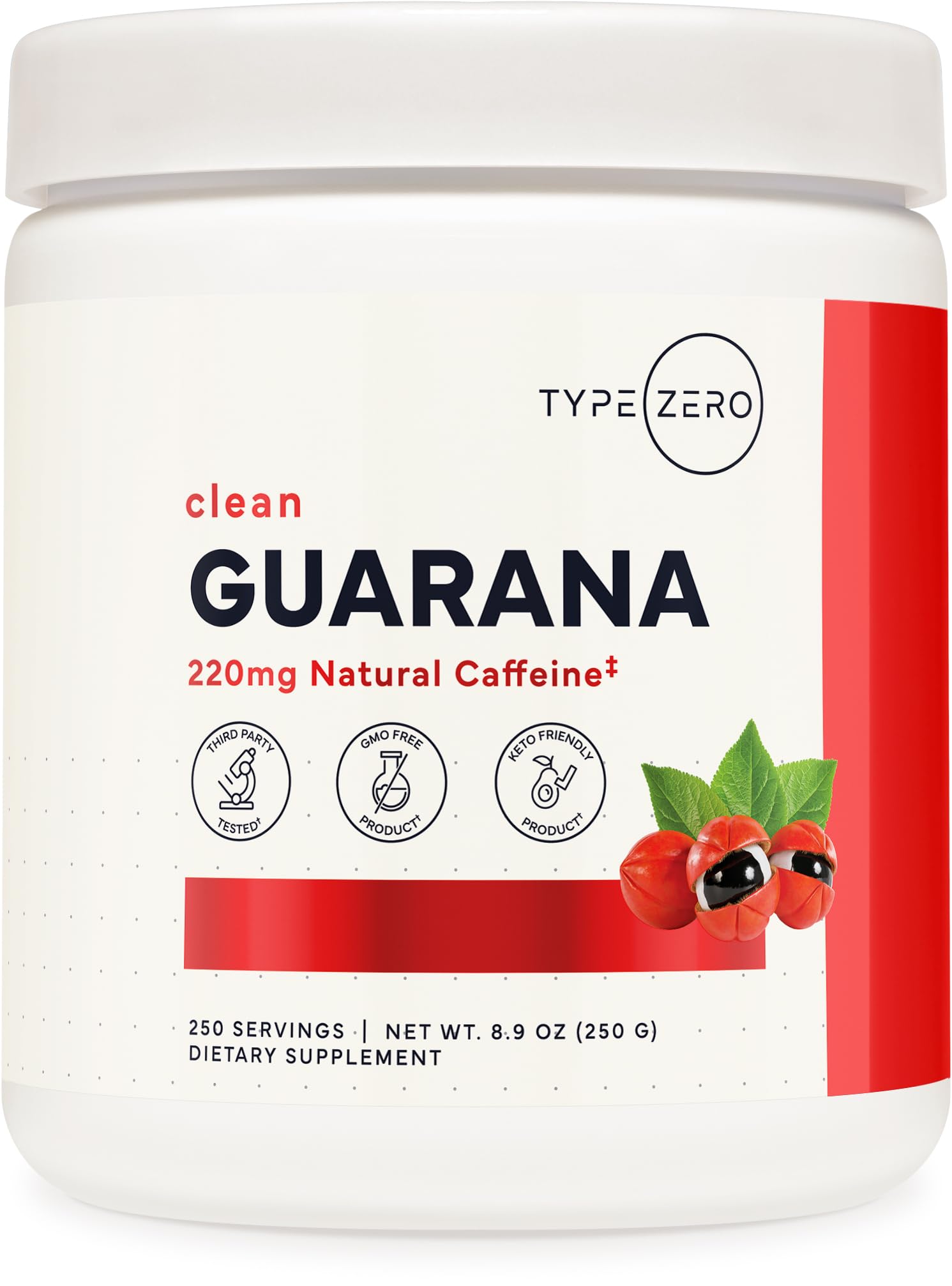 Type Zero Clean Guarana Powder Drink Mix (250 Servings, Unflavored) - 220 MG Caffeine Per Serving, Natural Caffeine, Non GMO, Gluten Free Type Zero buy supplements canada