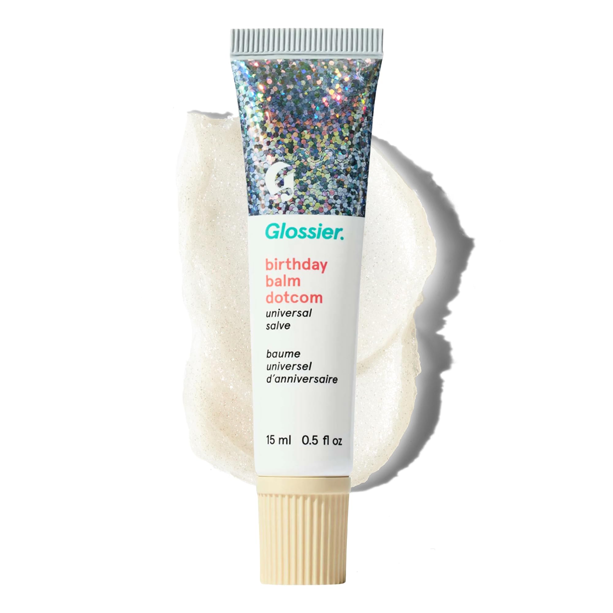 Glossier Balm Dotcom Hydrating Lip Balm - Universal Salve, Up to 12Hr Moisture - Lanolin, Beeswax & Castor Oil for Dry Lips, Cuticles & Skin - Birthday, Clear Soft Shimmer, 15ml Glossier buy supplements canada