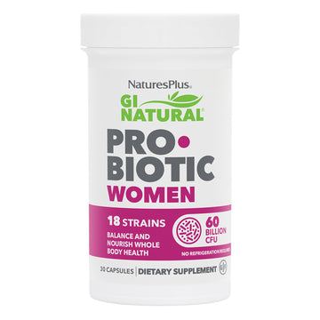 NaturesPlus GI Natural Probiotic Women - 30 Capsules - Digestive & Immune Support, Urinary Tract Health - Includes Cranberry - Gluten Free - 30 Servings Nature's Plus buy supplements canada