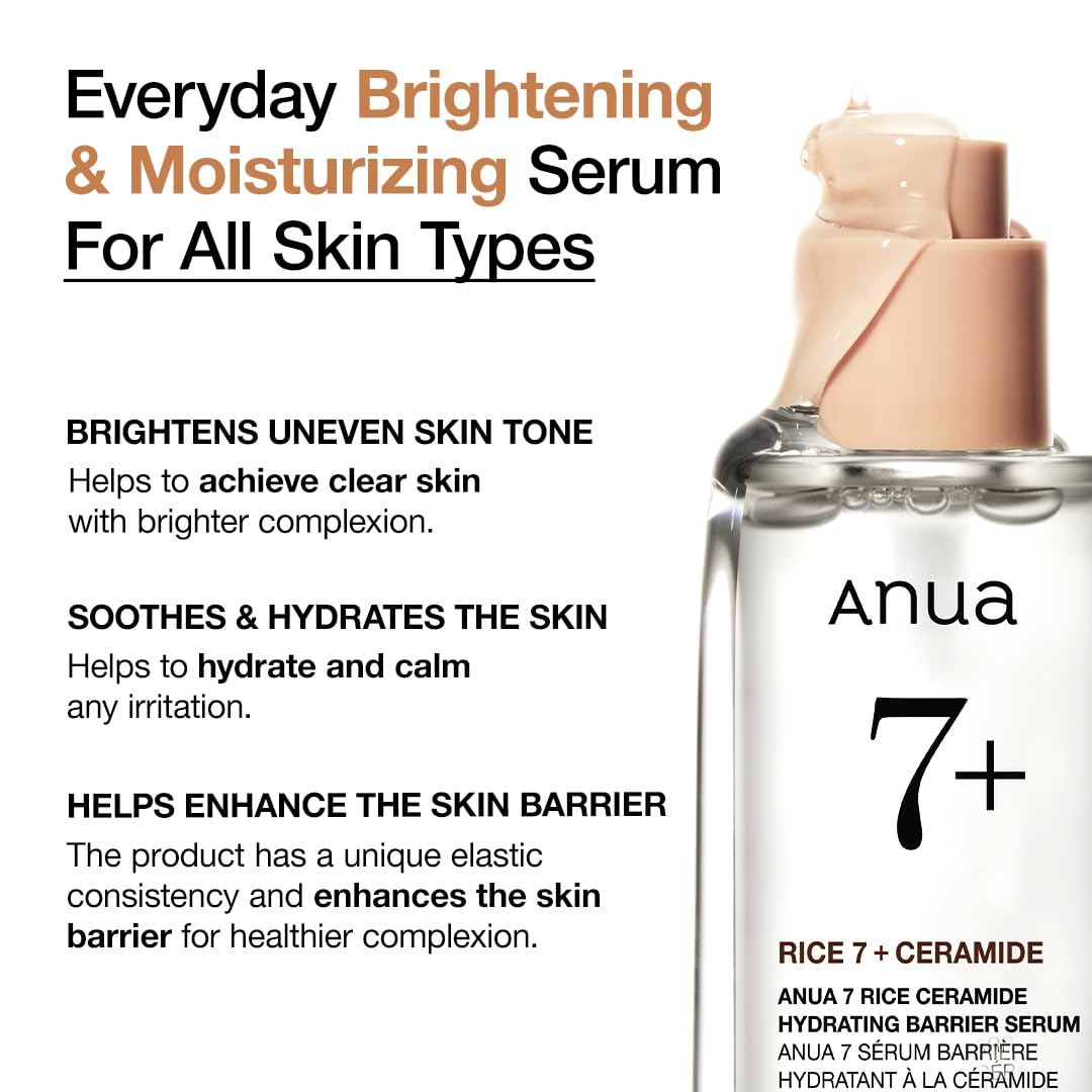 Anua Rice Ceramide 7 Hydrating Barrier Serum, Moisturizing Face Serum, Non-comodogenic, Hyaluronic Acid ANUA buy supplements canada
