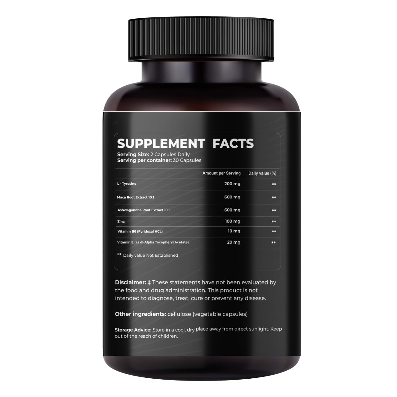 Mishas Nutraceuticals L-Tyrosine with Maca Root, Ashwagandha & Vitamins Complex – Energy, Mental Focus, Stress Relief & Immunity Support – 60 Capsules (30 Servings) Mishas buy supplements canada