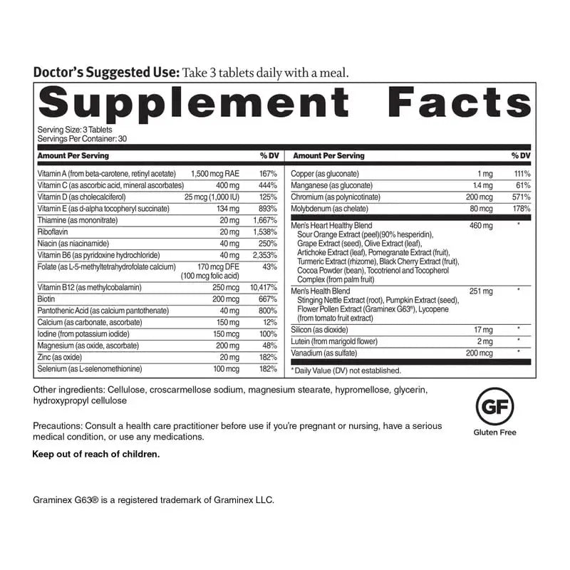 Dr. Sinatra Heart Healthy Multivitamin for Men with Vitamin D 1000 IU, A, B12, C, E, and Zinc, 90 Tablets (30-Day Supply) Dr. Sinatra buy supplements canada