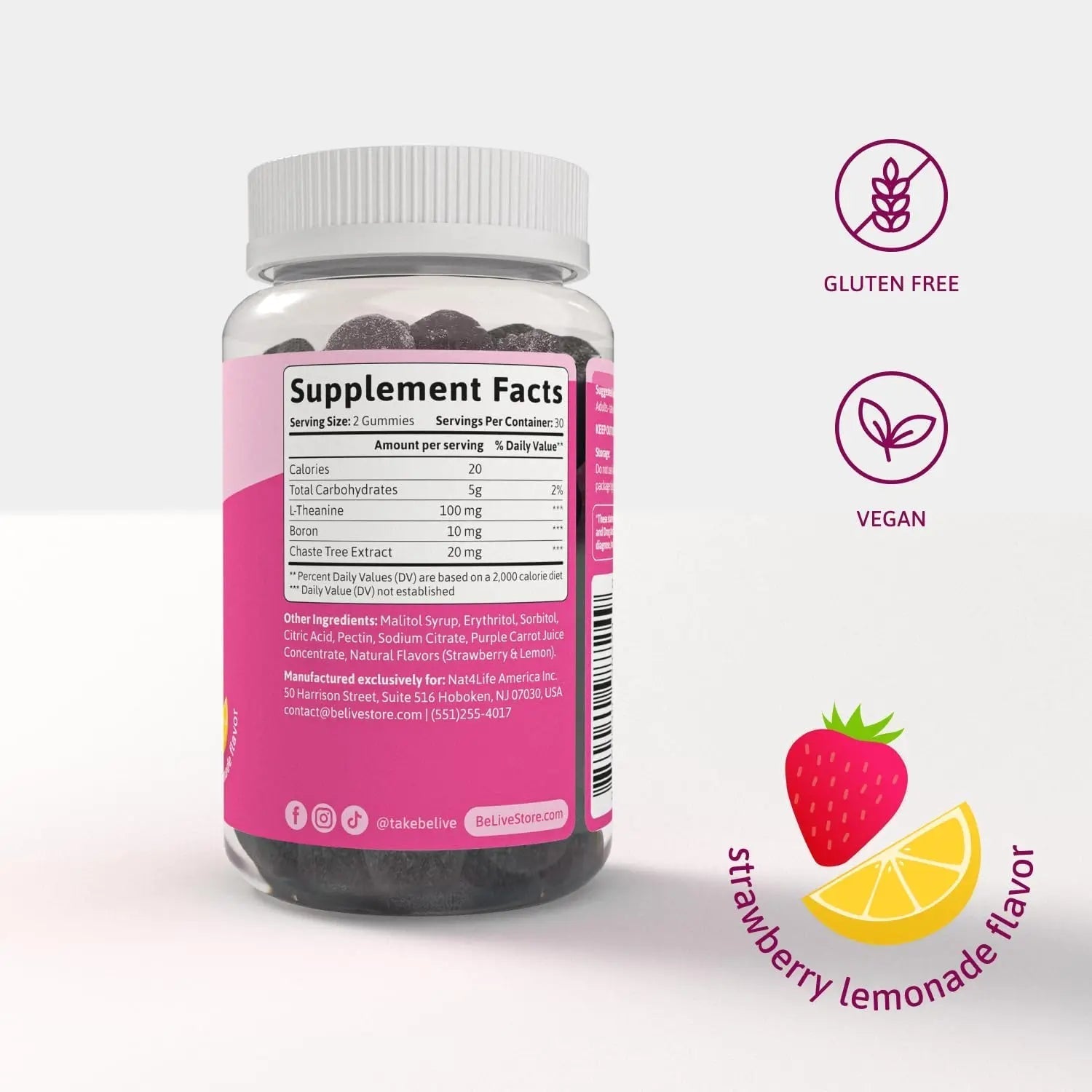 BeLive PMS Support Gummies Supplement – Helps Relieve PMS Symptoms – Hormonal Balance Mood Swings & Cramps Relief, Bloating Support – with Chaste Tree Extract - Strawberry Lemonade Flavor – 60 Count BeLive buy supplements canada