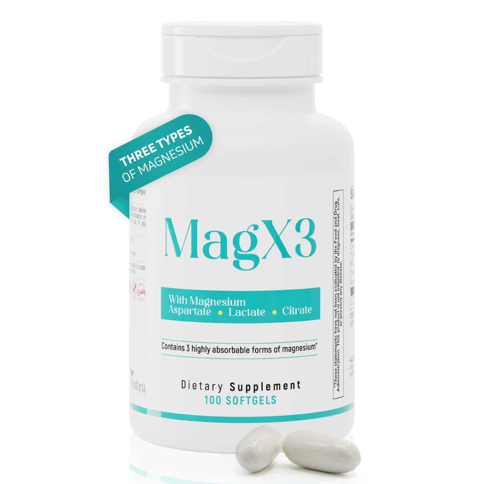 Magnesium Citrate Complex 400 mg – Triple Magnesium with Citrate, Aspartate & Lactate – High Absorption – 100 Softgels Nutra Nutrition buy supplements canada