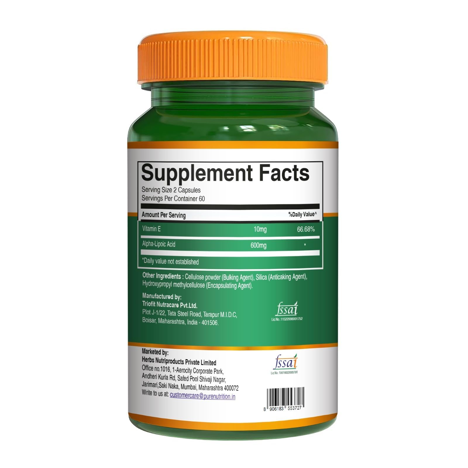 Pure Nutrition Alpha Lipoic Acid 600mg + Vitamin E | 120 Caps | Powerful Antioxidant to Support Nerve & Heart Health*. | Non-GMO PURE NUTRITION NATURAL TREASURES buy supplements canada