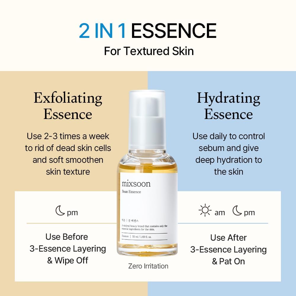 mixsoon Bean Essence Exfoliating, Snail Mucin Moisturizer for Hydrating, Fermented Bean Extract, Gentle Formula mixsoon buy supplements canada