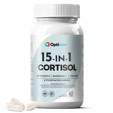 Optiwav Cortisol Detox Supplement for Women Men - Control & Lowering High Cortisol Level - Balance Calm Stress Relief Cleanse Adrenal Health Support - Magnesium Ashwagandha Cortisol Blocker Reducer Optiwav buy supplements canada