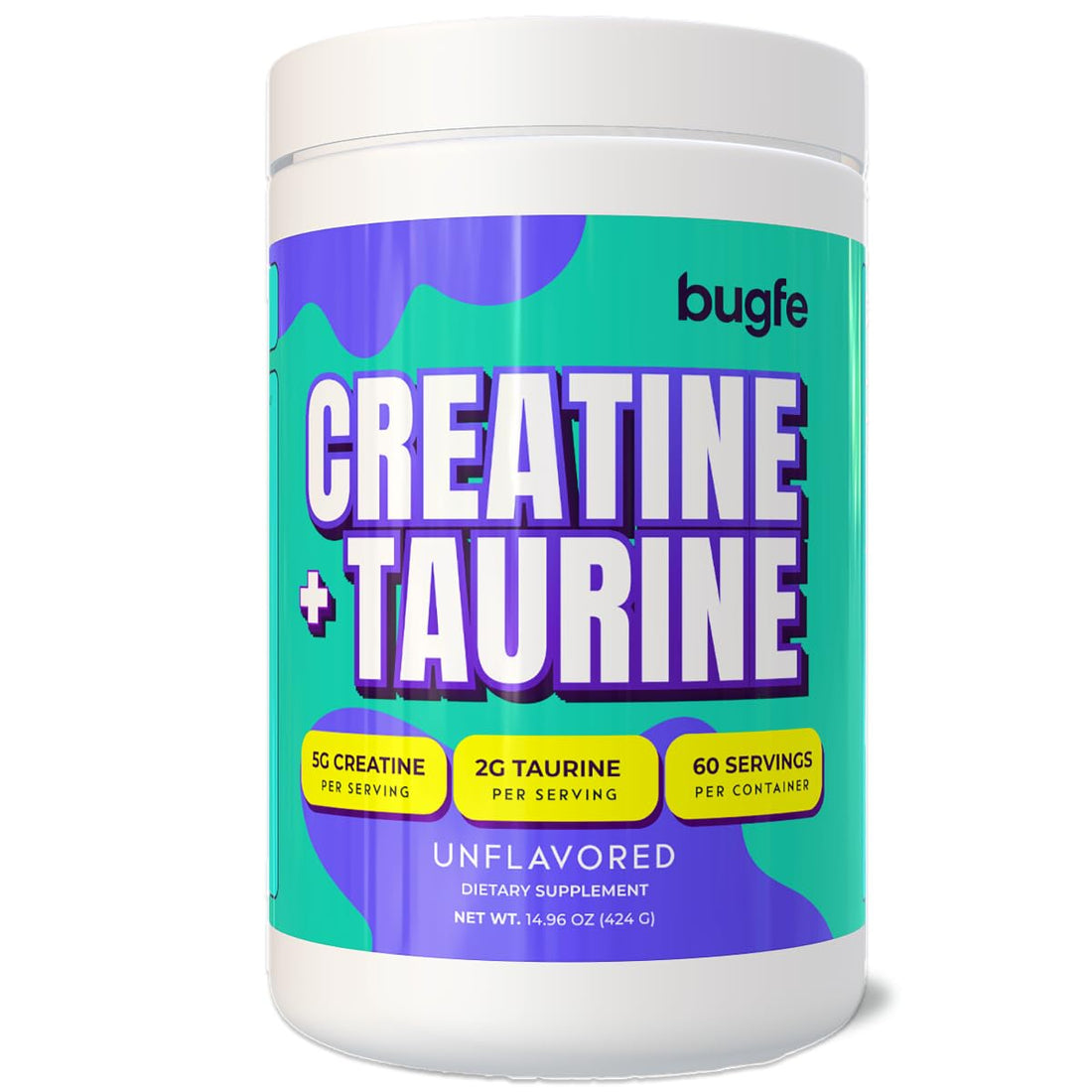 Creatine with Taurine for Women & Men - Unflavored Micronized Creatine Monohydrate Plus Taurine Powder to Support Muscle Strength, Recovery & Brain Health (60 Servings) Bugfe buy supplements canada