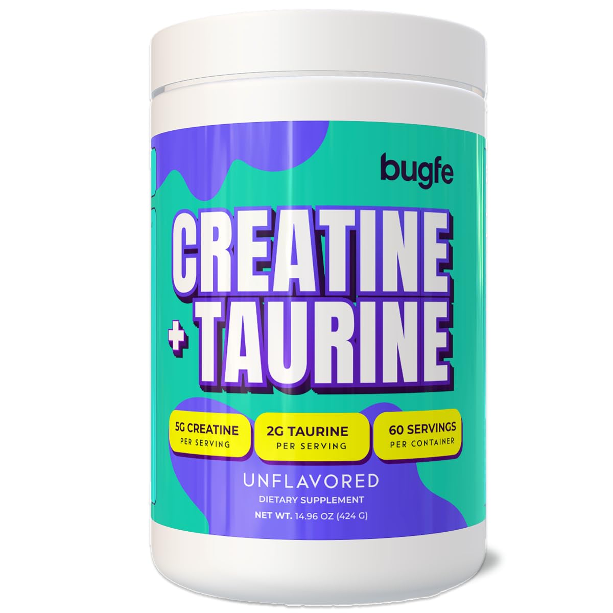 Creatine with Taurine for Women & Men - Unflavored Micronized Creatine Monohydrate Plus Taurine Powder to Support Muscle Strength, Recovery & Brain Health (60 Servings) Bugfe buy supplements canada