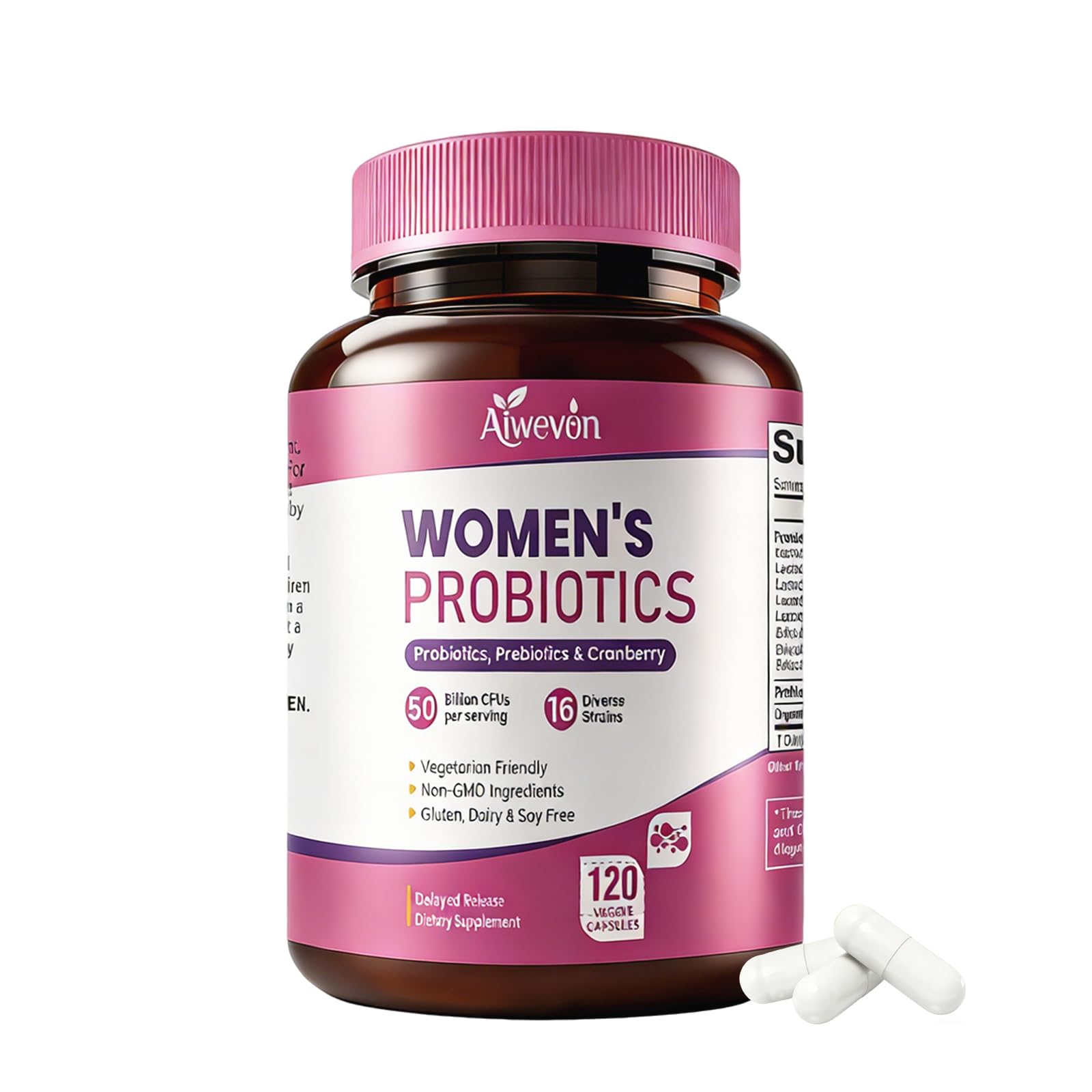 Women Probiotics 50 Billion CFU: Probiotics for Women with Prebiotics & Cranberry, 16 Strain Probiotic Supplement for Digestive Gut Health, Vaginal & Urinary Tract Support Aiwevon buy supplements canada