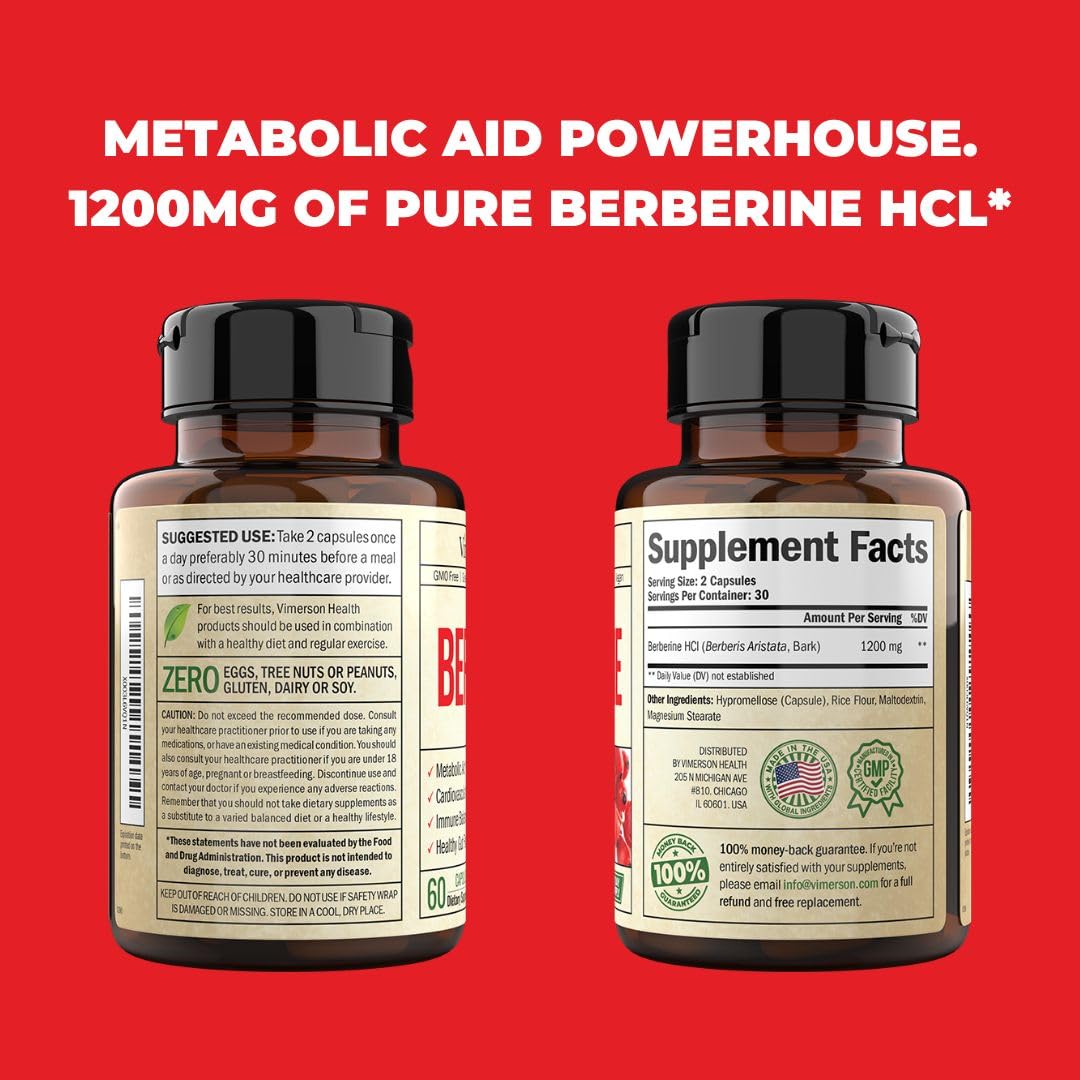 Vimerson Health Berberine Supplement with 3rd Party Tested Berberine 1200mg Per Serving Vimerson Health buy supplements canada