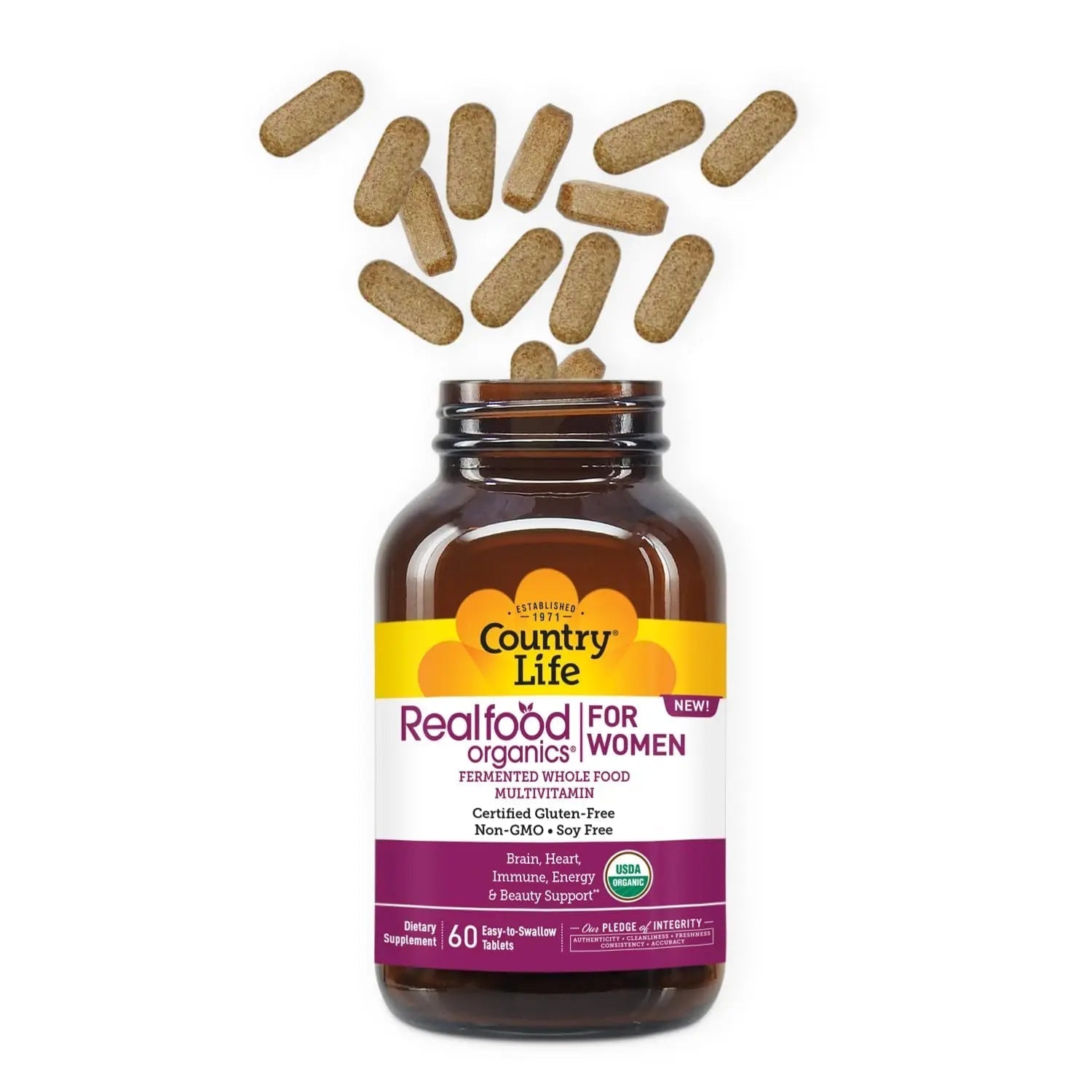 Country Life Realfood Organics Women’s Multivitamin – USDA Organic, Vegan, Gluten-Free – 1,300mg Fermented Whole Foods, Vitamins D, E, B, Folate & Biotin Country Life buy supplements canada