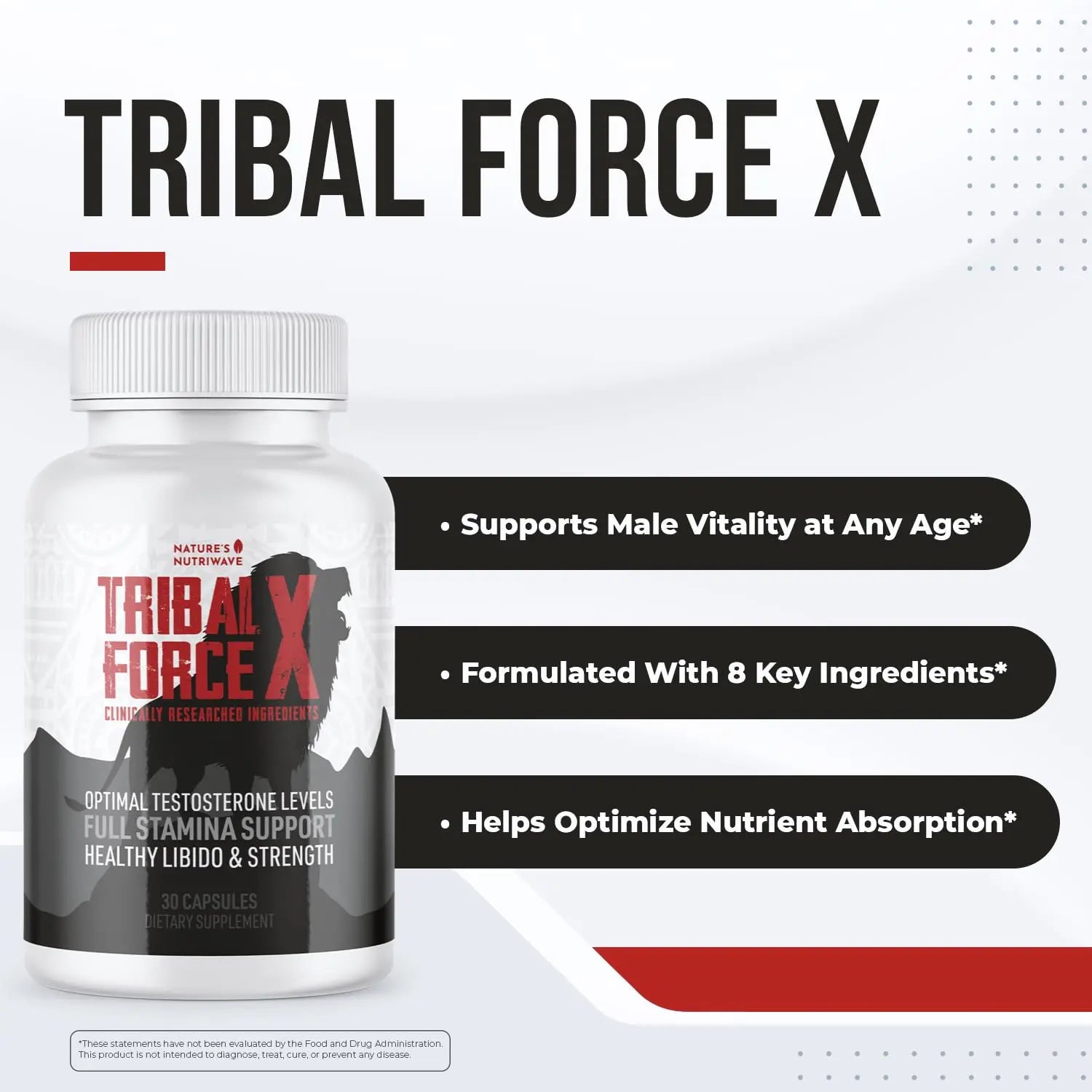 Nature’s NutriWave TribalForce X – Daily Botanical Supplement with Ginkgo Biloba, Bacopa, & Amino Acids – Non-GMO, Natural & Stimulant-Free Formula, Made in USA – 30 Capsules, 1 Month Supply Nature’s NutriWave buy supplements canada