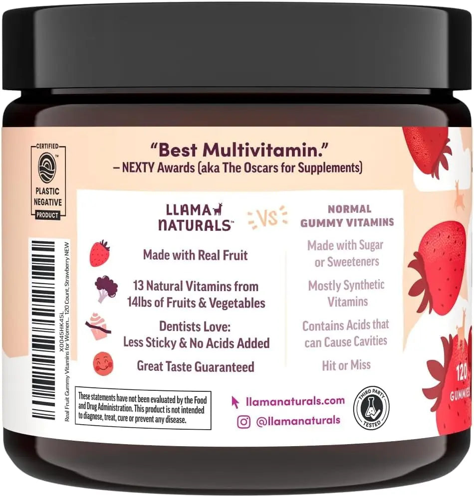Llama Naturals Multivitamin for Women, Vegan, Organic Gummies with Vitamin D, C and K, Women's Real Fruit Gummy Vitamins Llama Naturals buy supplements canada