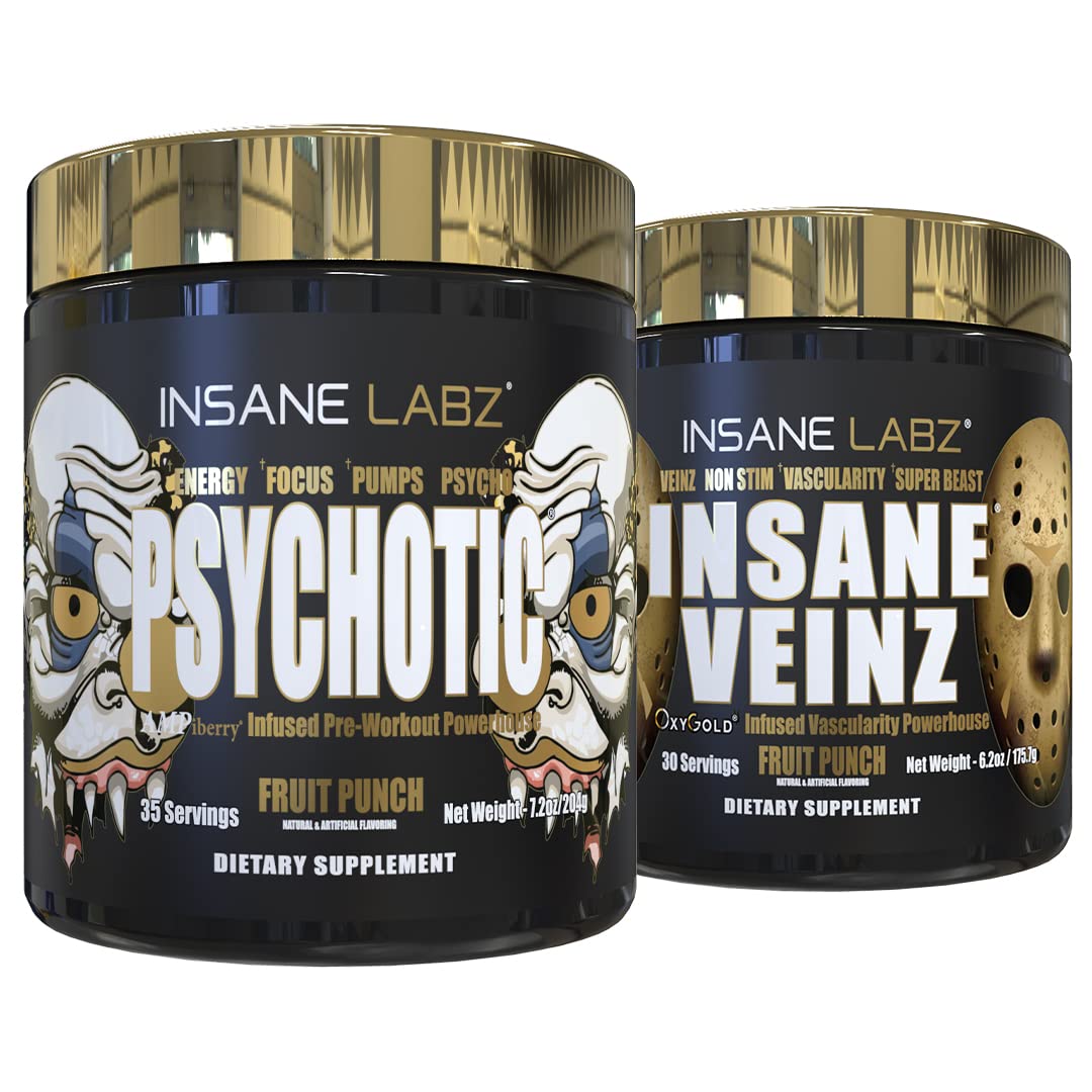 Insane Labz Psychotic Gold and Insane Veinz Gold Pre Workout Nitric Oxide Booster Stack Insane Labz buy supplements canada