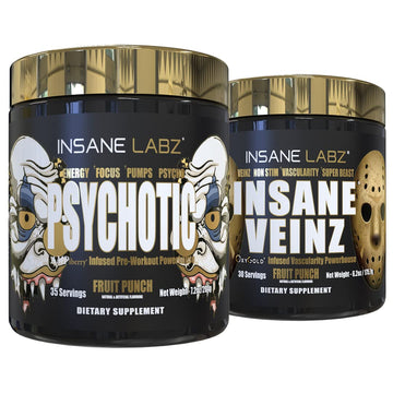 Insane Labz Psychotic Gold and Insane Veinz Gold Pre Workout Nitric Oxide Booster Stack Insane Labz buy supplements canada