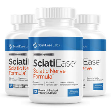 SciatiEase Sciatic Nerve Health Support Supplement - Nerve Support Formula with AlphaPalm, Pea, Vitamin B Complex, Alpha Lipoic Acid 300mg - 3 Bottles SciatiEase buy supplements canada