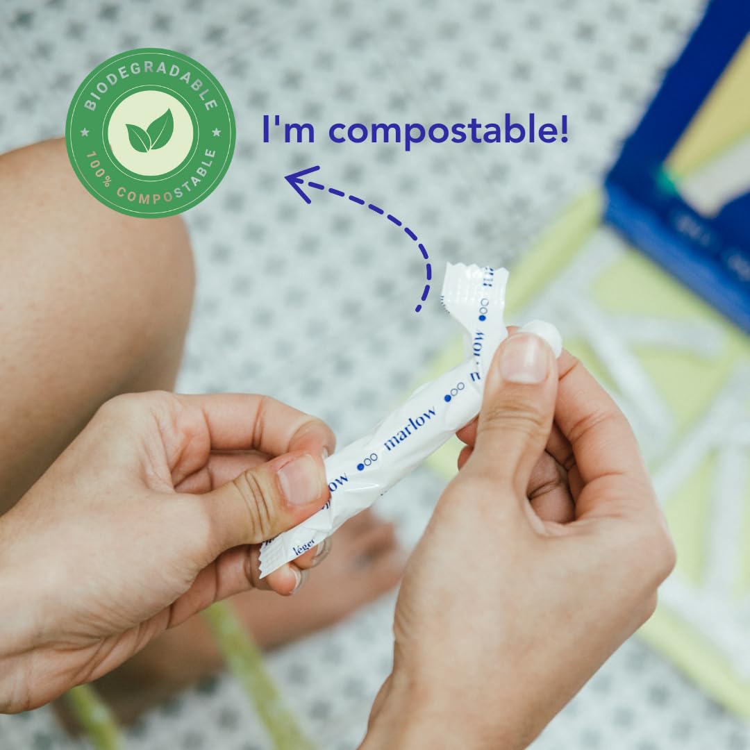 Award Winning 100% Organic Cotton Easy Glide Tampons with Compact Plant Based Applicator MARLOW buy supplements canada