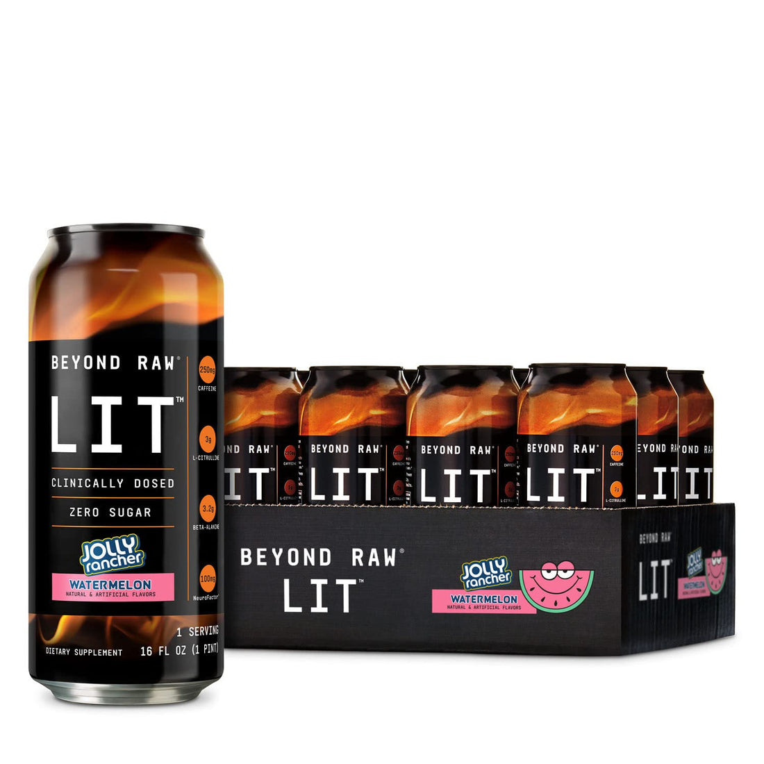 BEYOND RAW LIT On The Go | Ready to Drink Cans | Contains Caffeine, L-Citrulline, Beta-Alanine, and Nitric Oxide | Jolly Rancher Watermelon | 12 Count BEYOND RAW buy supplements canada