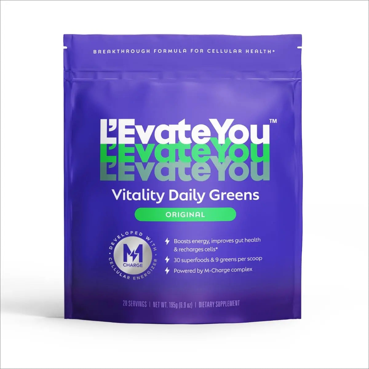 L'Evate You Vitality Daily Greens Powder (28 Servings) 30 Superfoods, 9 Greens - for a Cellular Energy Boost, Powered by M-Charge Complex for All Day Energy (Original) Steve Harvey's L'Evate You buy supplements canada